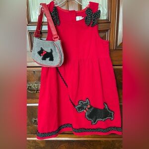 Rare Editions Red Jumper with Scottie Dog Applique & Matching Purse